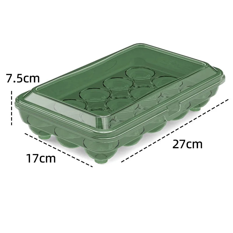 Egg Storage Box With Lid Kitchen Refrigerator Egg Box Egg Drop Rack Egg Storage Box Fridge Egg Organizer 10/15 Grid Egg Tray Oasis Select Green-15