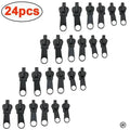 3 Sizes Universal Instant Fix Zipper Repair Kit Replacement Zip Slider Teeth Rescue Sewing Clothes Bag Zippers Tool Accessories Oasis Select Black-24pcs
