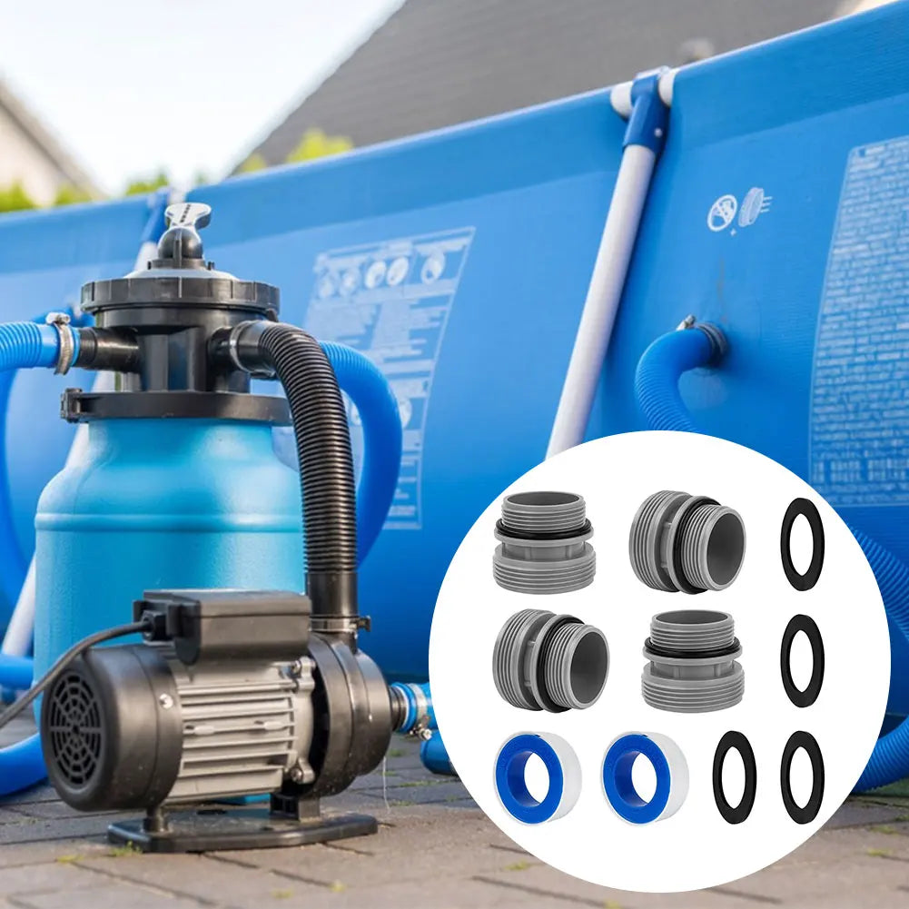 4 Pack Pool Pump Connector with Clamp Washer Pool Pump Adapter Pools Filter Pump Connector Hoses Conversion Replacement Parts Oasis Select