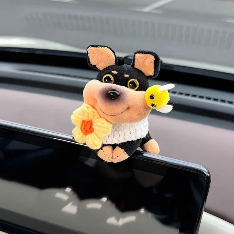 New Car Decor Bee Dog Doll Cars Central Control Screen Display Ornaments Screen Decoration Car Interior DecorAccessories Oasis Select Style4