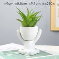 Creative Cute Imitation Humanoid Ceramic Flower Pot Succulent Planter Crafts Flowerpot Vase Home Decoration Personalized Gift Oasis Select B