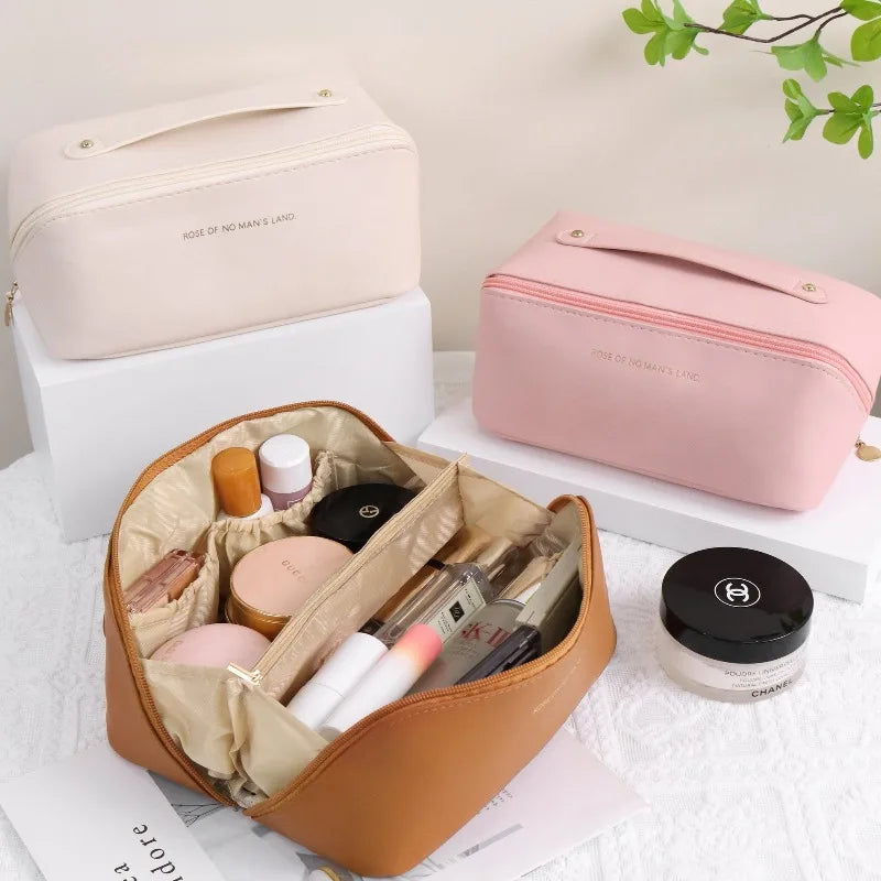 Travel Makeup Bag PU Pillow Cosmetic Bag Large Capacity Cosmetic Storage Bag Convenient Travel Wash Bag 1pc Oasis Select