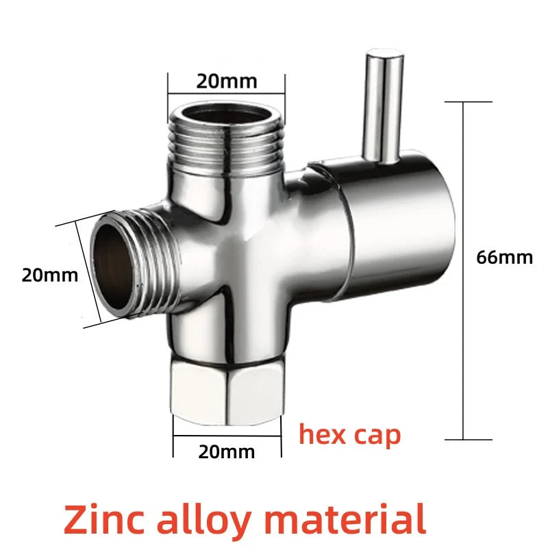 New T-Adapter 3 Ways Valve For Diverter Bath Toilet Bidet Sprayer Shower Head Converter Kitchen Equipment Sink Accessories Oasis Select zinc alloy hex cap