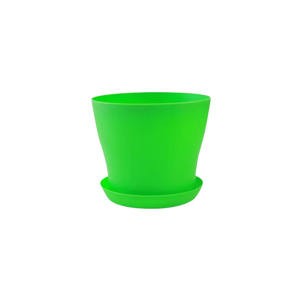 8pcs/set Candy Color Flower Pot Plastic Round Plant Pot with Tray with Drainage Holes Succulent Plant Pots Balconies Planting Oasis Select Green