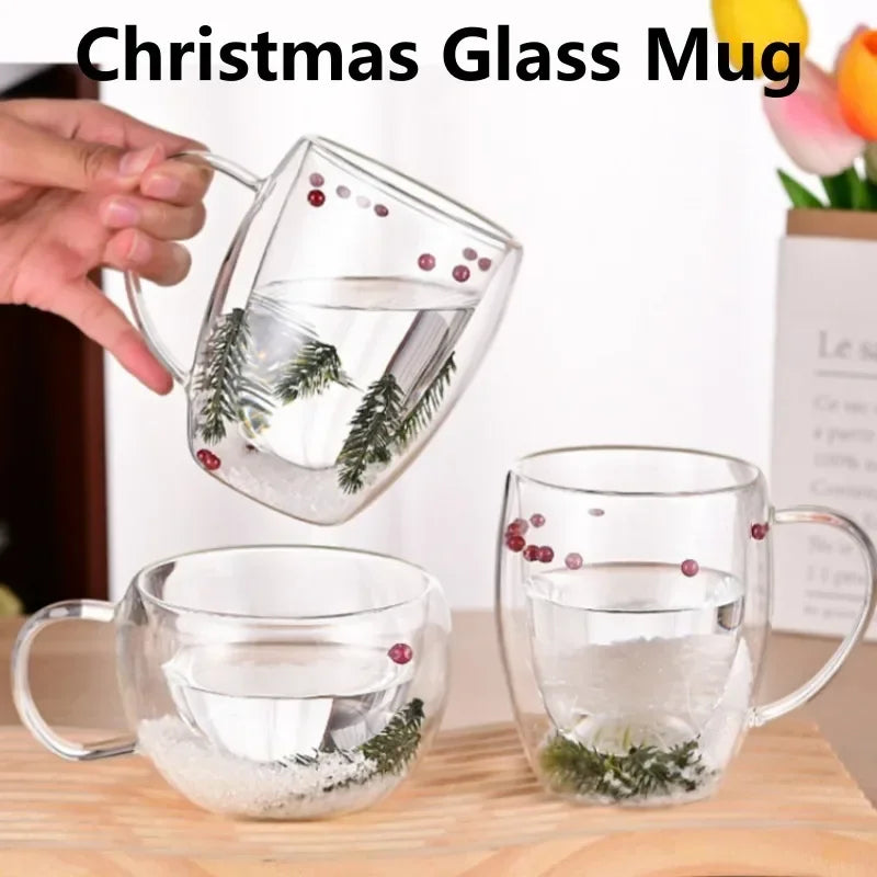 200/350ML Heat Resistant Double Wall Tea Glass Cup Beer Coffee Creative Cold Beverage Transparent Drinkware Festival Gift Cup Oasis Select