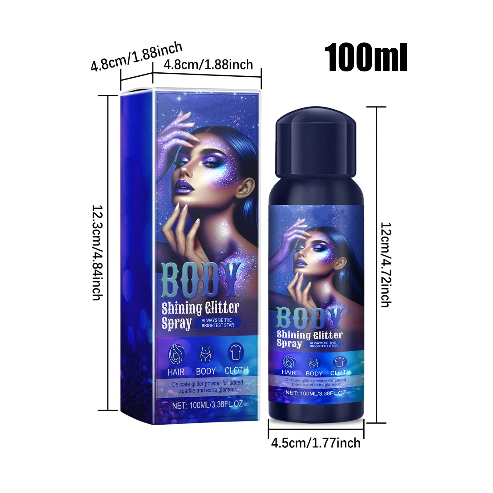 Shimmery Spray Shiny Glitter Spray Hair Shimmery Glitter Spray Hair And Body Washable Temporary Hair Body Glitter Color Spray Oasis Select 100ml 1 China Mainland