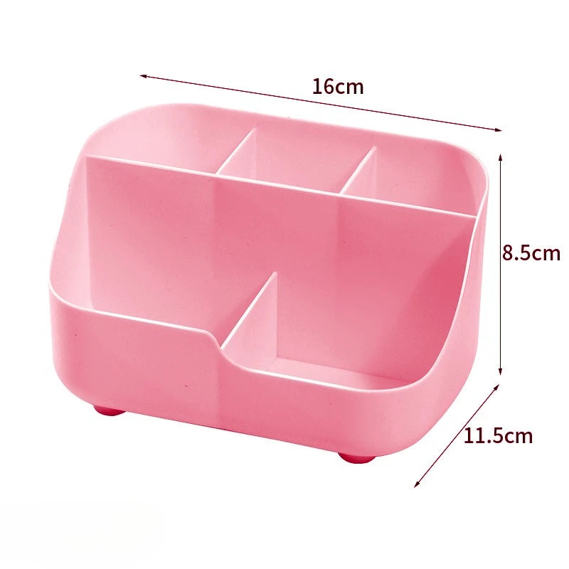 Large-capacity desktop storage box, compartmentalized storage box, simple pen holder, cosmetic and stationery storage basket Oasis Select pink
