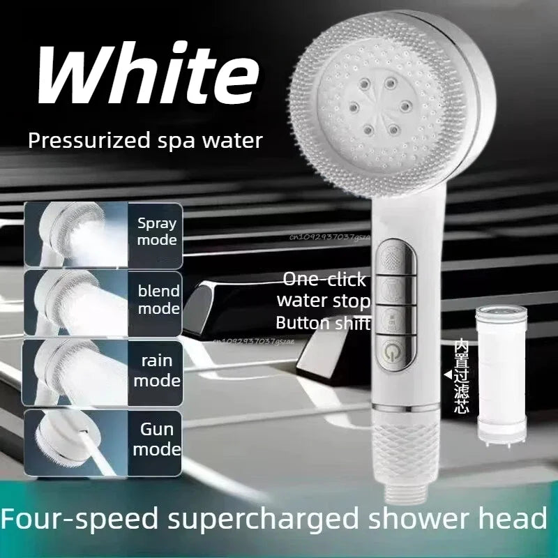Shower Head Adjustable High Pressure Faucet Filter for Shower Spray Nozzle with Hose Bathroom Showers Accessories Oasis Select White shower head
