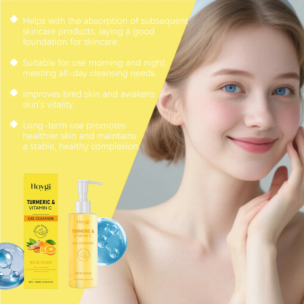 Turmeric Vitamin C Facial Cleanser Cleansing Refreshing Moisturizing for Soft Smooth Skin Purifying Brightening Facial Cleanser Oasis Select