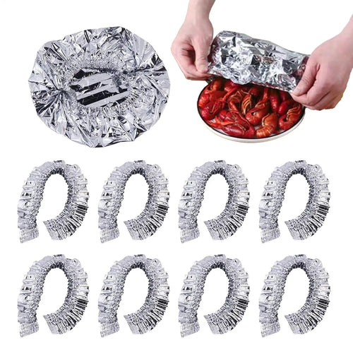 10Pcs Reusable Aluminum Foil Film For Heat Insulation And Heat Preservation Suitable For Oven Takeaway Picnic foil food covers Oasis Select