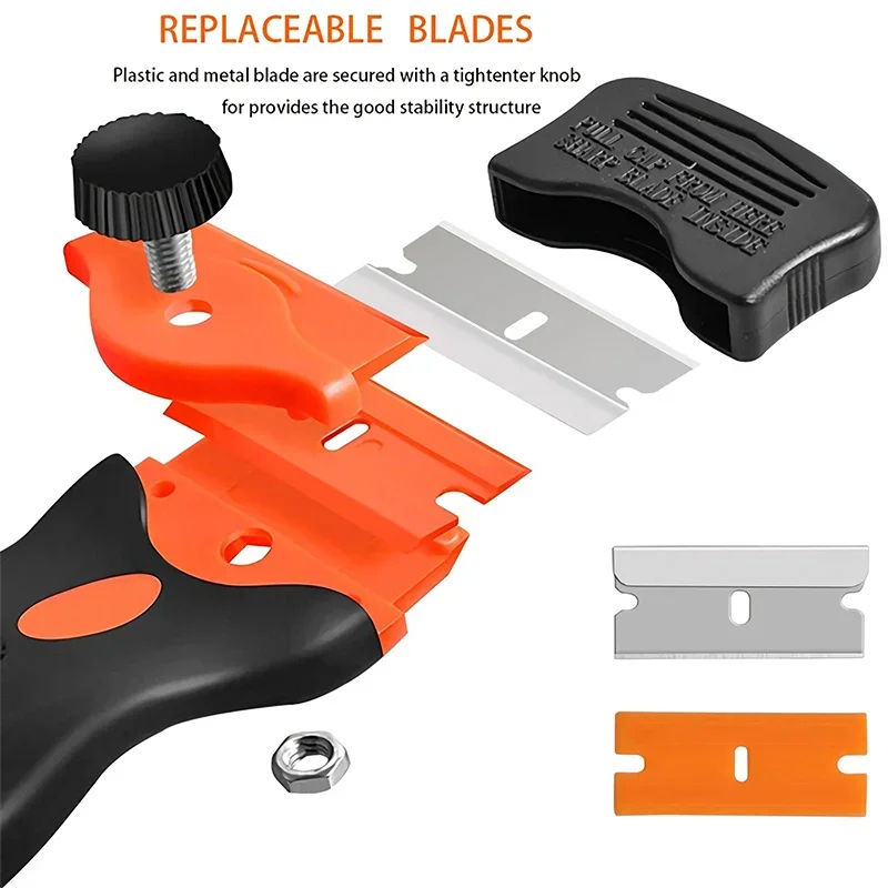 Cleaning Scraper Window Glass Ceramic Scraper Two Kinds Blade Plastic Handle Automotive Film Sticker Remover Oasis Select