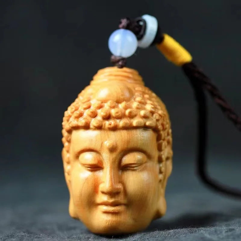 A read between Buddha and magic natural solid wood carving men portable disc play hand piece play car pendant Oasis Select