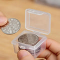 Clear Rectangular Coin Cases Capsules Container Holder Storage Box Plastic For Storing Coins Bins Oasis Select 1PCS A1