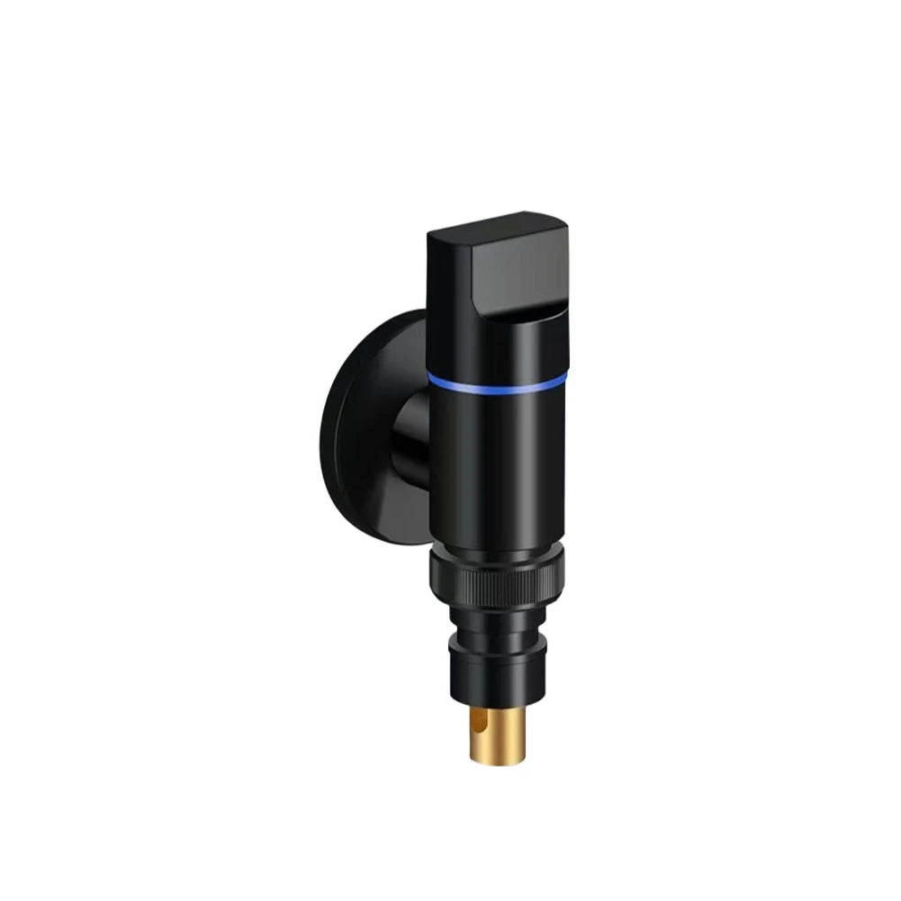 Washing Machine Faucet Automatic Water Stop Valve Quick Opening Angle Valve G1/2 Wall Mounted Water Stop Clip Triangle Valve Oasis Select Black