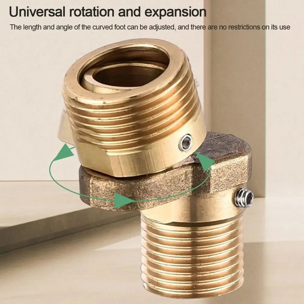 Copper Angled Curved Foot Angle Adjustment Wall Mounted Shower Faucet Adapter Thickened Connecting Accessories Bathroom Hardware Oasis Select