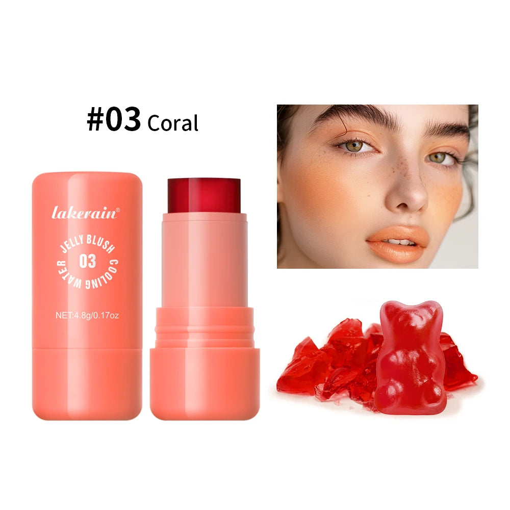 3 IN 1 Blusher Stick Long Lasting Waterproof Non-Sticky Matte Blush Eyeshadow Lip Universal Jelly Tint Stick Matte Contour Makeu Oasis Select Color 3