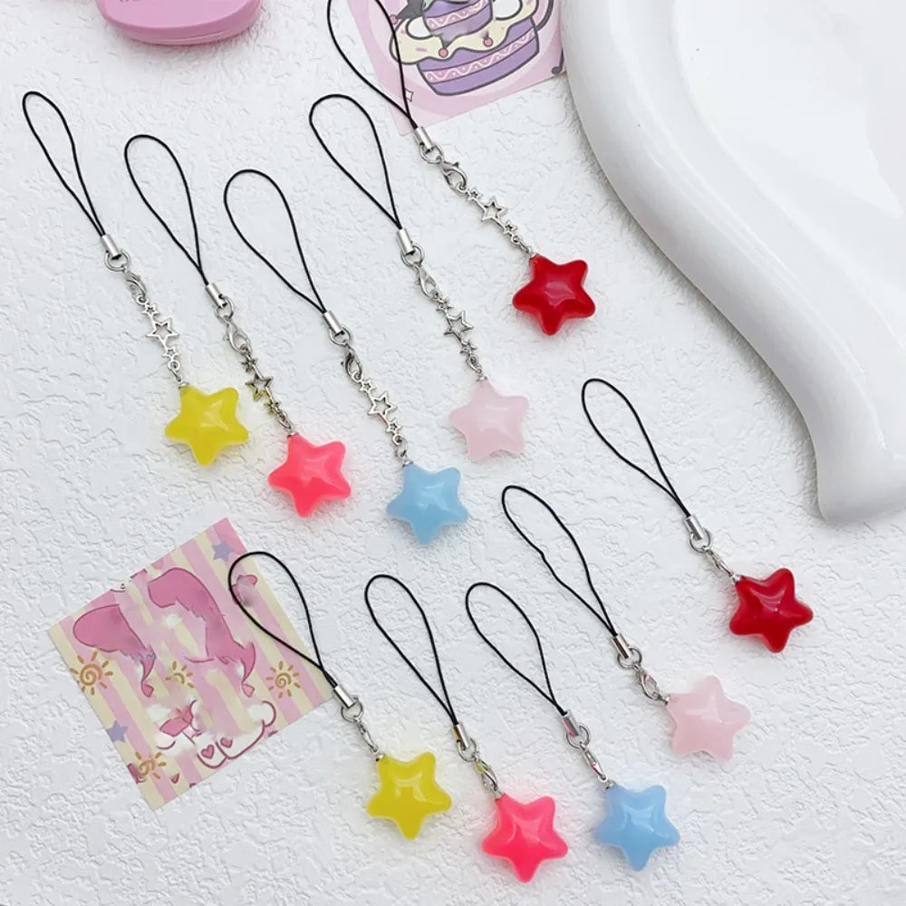 Star Star Phone Strap Keychain Pendant Phone Hanging Rope Universal Candy Color Mobile Phone Chain Telephone Jewelry Oasis Select
