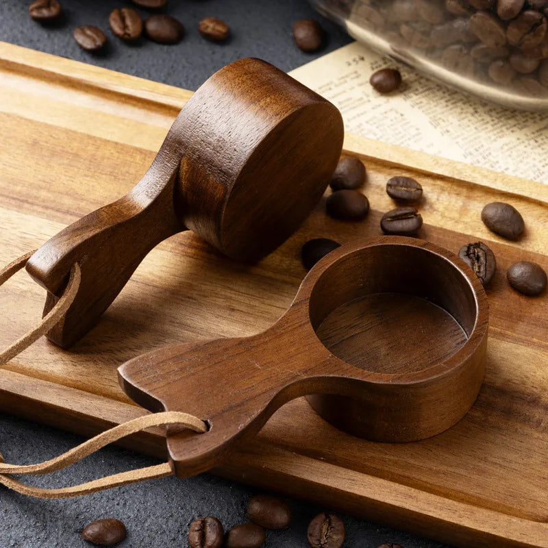 Walnut Wood Coffee Beans Solid Wood Measuring Spoon Coffee Powder Weighing Wooden Short Handled Coffee Spoon Oasis Select