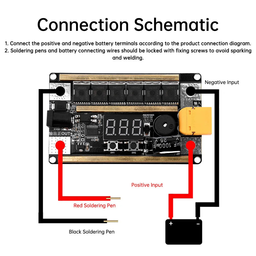 99 Gears DC12V Spot Welder Kit Digital Power Adjustable Spot Welding Pen Control Board Nickel Sheet For 18650 Lithium Battery Oasis Select