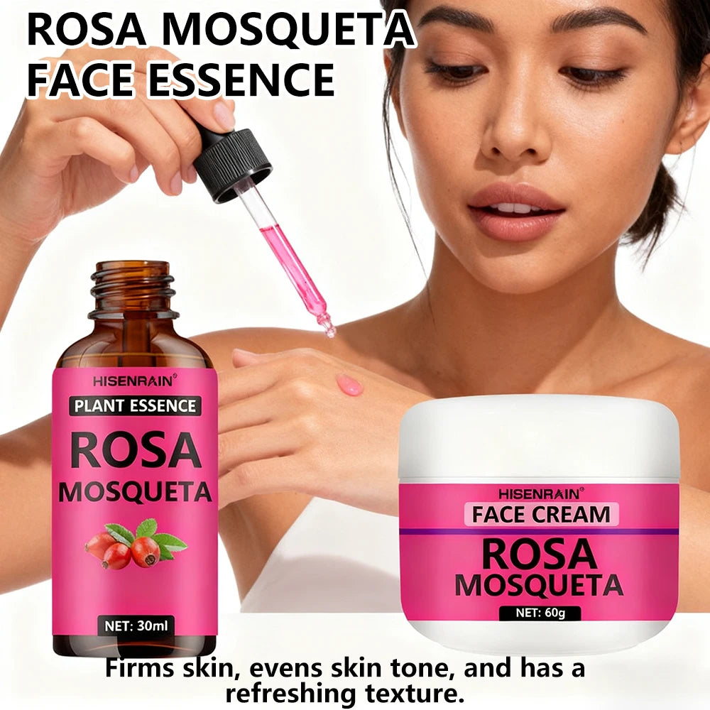 HISENRAIN Rosehip Serum & Cream Set – Brightening & Hydrating Rosehip Skincare Set Oasis Select