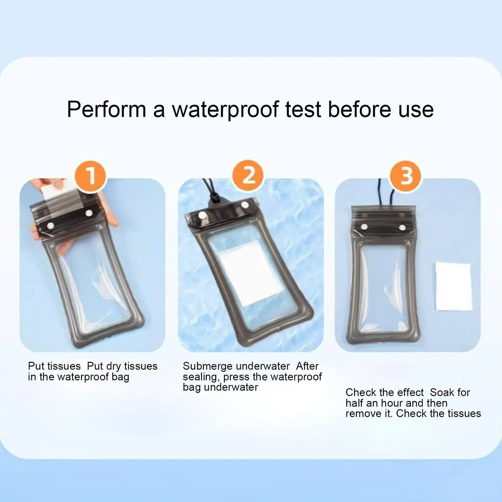 Universal Waterproof Phone Case Dry Bag with Lanyard Transparent  Touch Screen   for Beach Diving Snorkeling Surfing Travel