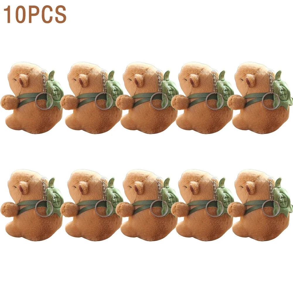 1-20PCS Cartoon Capybara Pendant Plush Toy Doll Bag Hanging Ornament Cute Kapila Keychain Doll Desktop Doll Ornament Car Pendant Oasis Select Backpack-10PCS