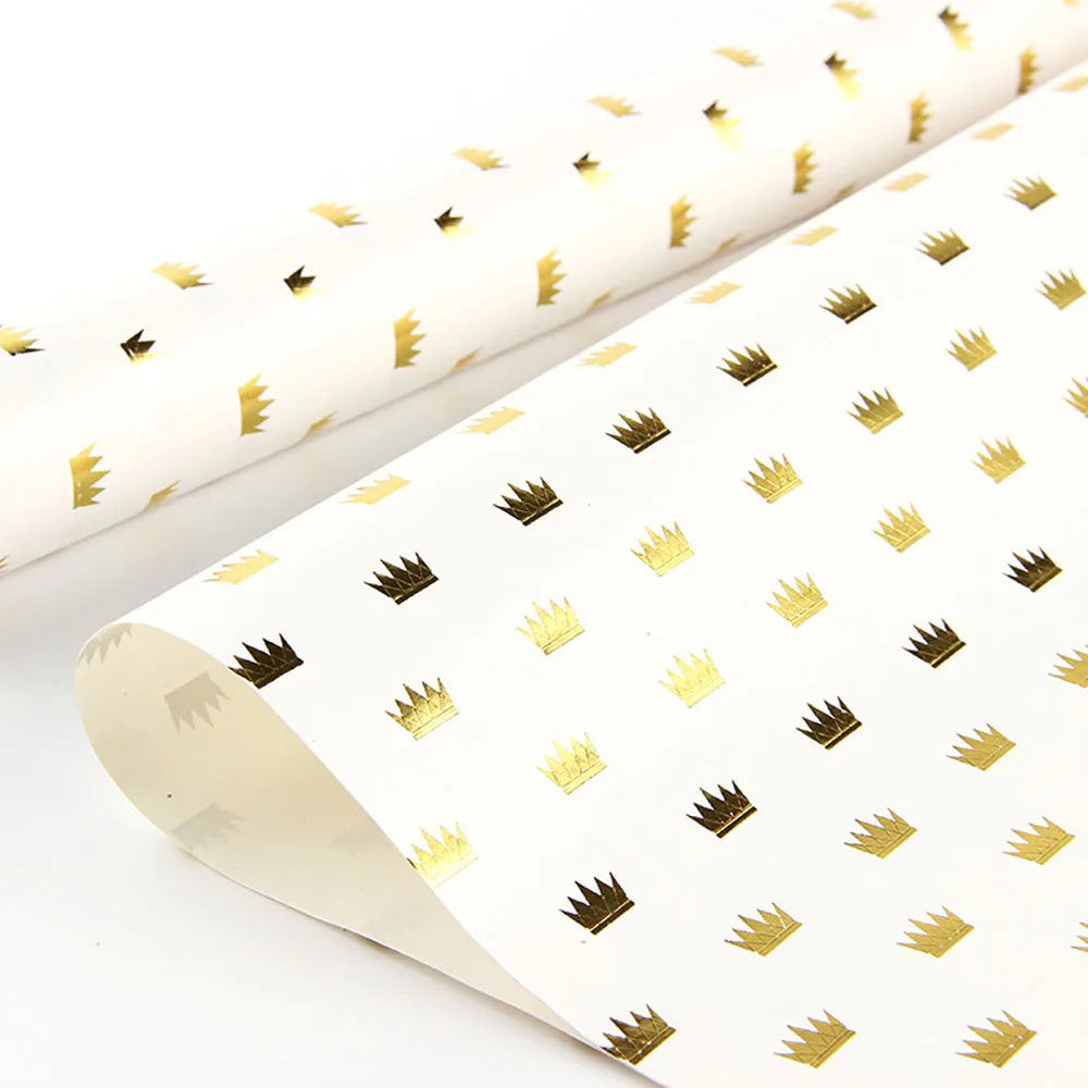 50x70cm Bronzing Gift Wrapping Paper Gold Polka Dots Birthday Valentine's Day Bouquet Gift Packaging Paper DIY Decoration Paper Oasis Select C
