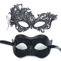 2pcs Elegant Black Lace Masquerade Mask Set for Couples Perfect for Venetian Party, Mardi Gras, and Halloween Celebrations Oasis Select Set C