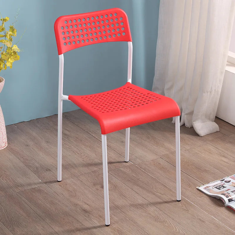 Household Plastic Chair Modern Simple Dining Chair Adult Training Conference Chair Backrest Office Chair Student Desk Chair Oasis Select Red 2 pieces