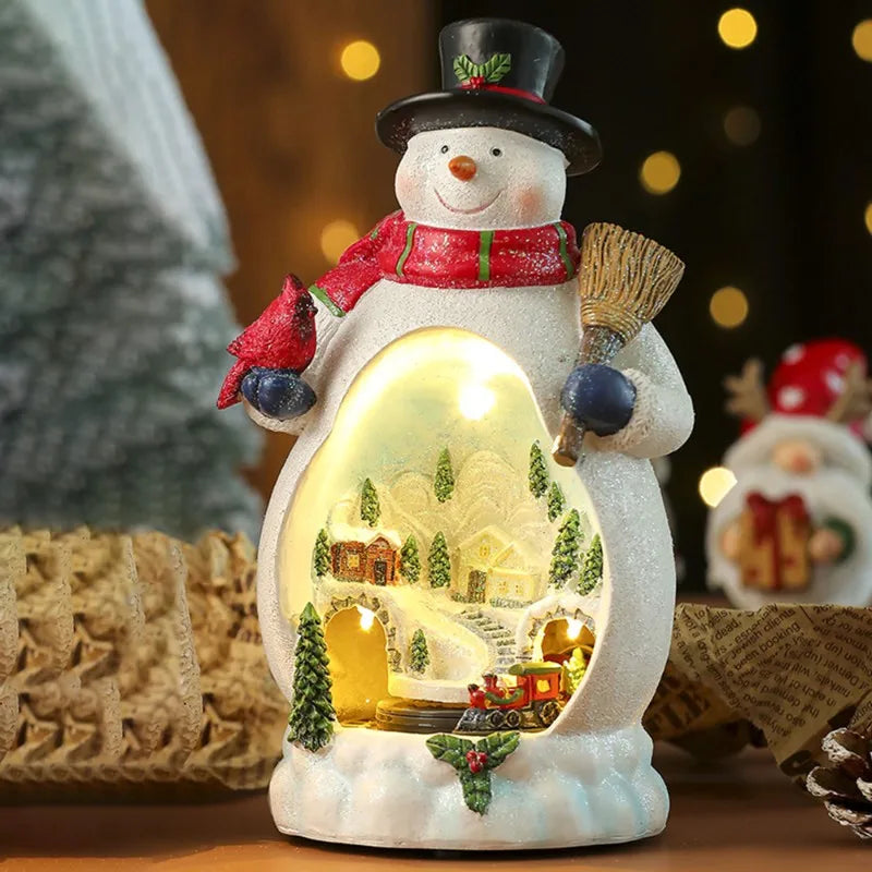 ~WISH Christmas Music Box Featuring Rotating LED Light Snowman Design Multifunctional Gift For Christmas Decorations Ornament Oasis Select