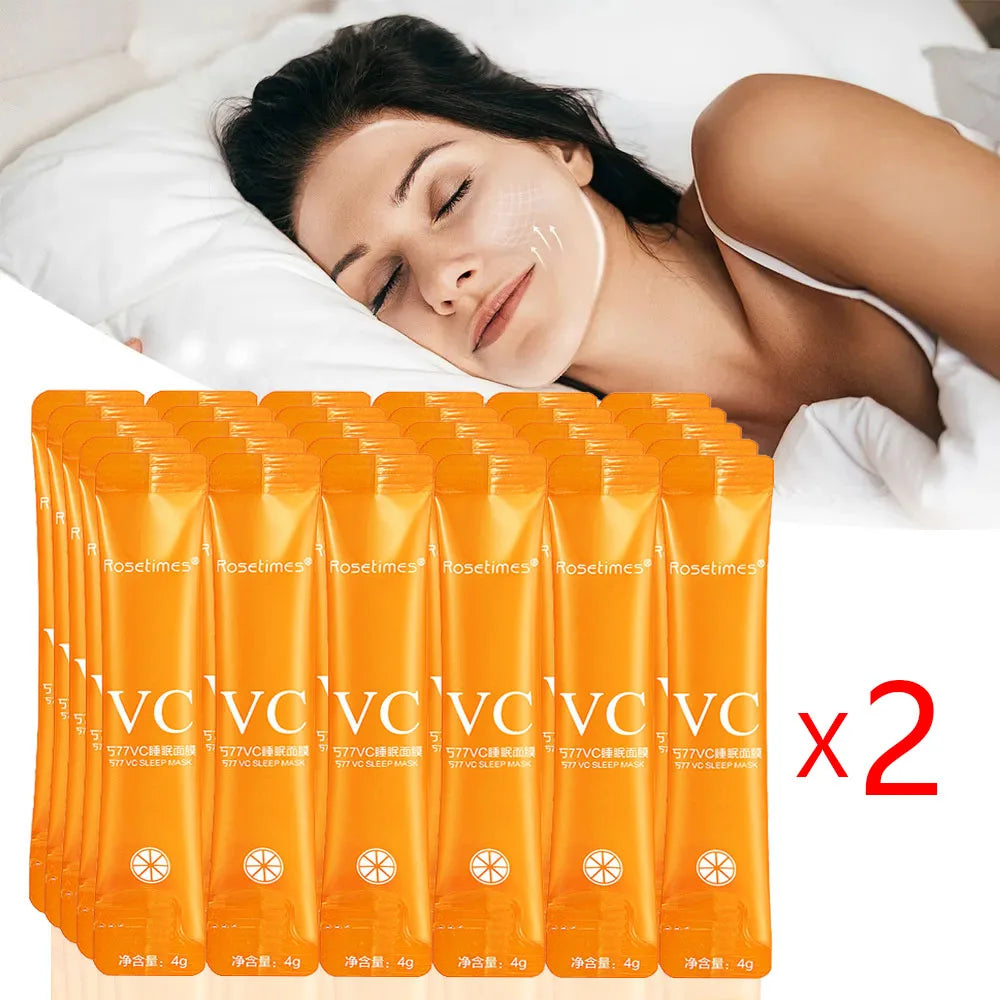 SADOER Vitamin C Sleeping Mask 30pcs – Moisturizing & Firming Sleeping Face Mask Oasis Select 60pcs