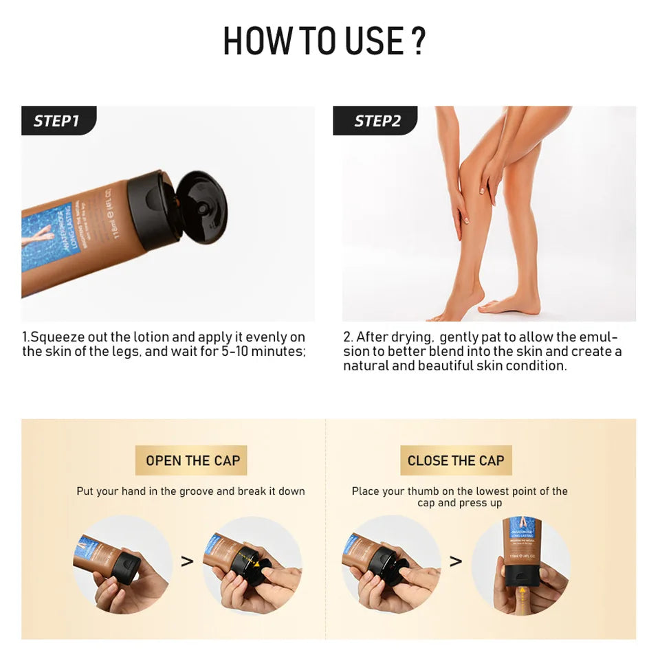 118mlLeg Makeup Concealer Cream, Moisturizing Lightweight Skin Brightener, Even Tone Leg Body Cosmetics Oasis Select