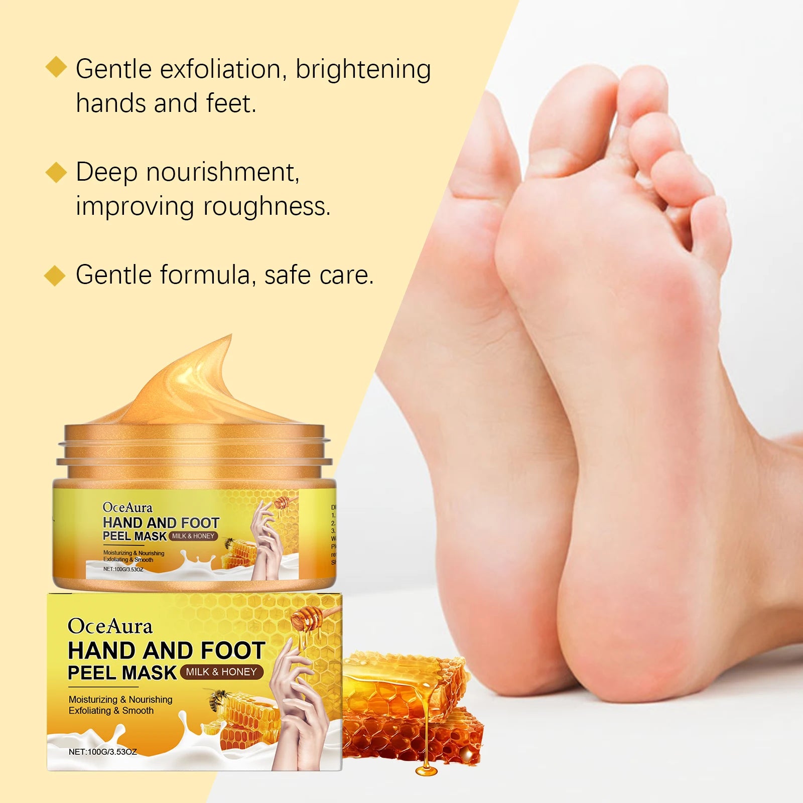 OceAura Exfoliating Hand & Foot Peel Mask – Milk & Honey Exfoliating Peel Mask Oasis Select