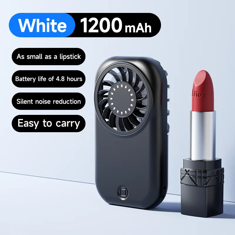 Mini Portable Handheld Fan 5-Speed 11000RPM Turbo Rechargeable Personal Cooling Fan for Travel Outdoor Turbo Handheld Fan Oasis Select black