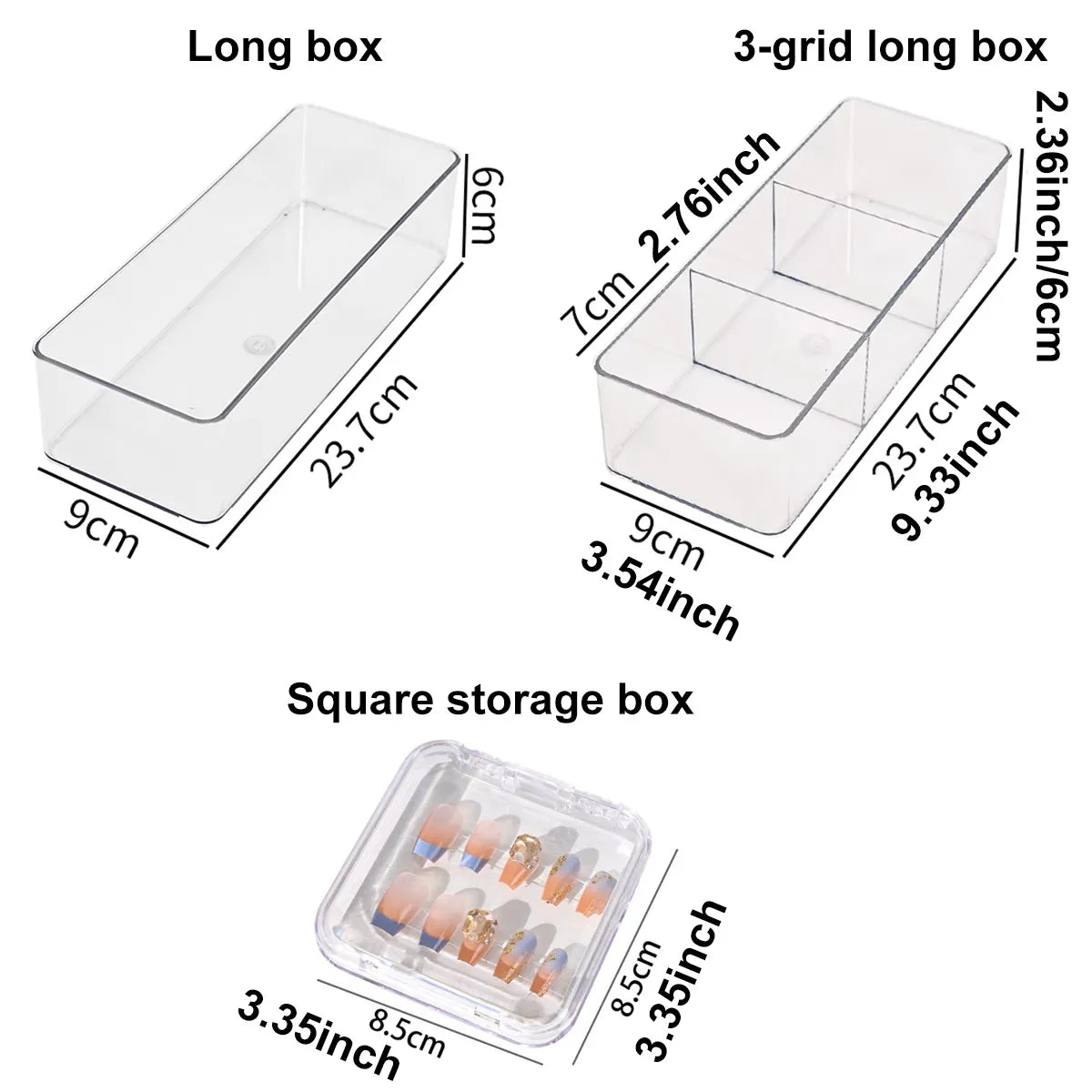 Transparent Nail Storage Box, Fake Nail Display Box, Bracelet, Jewelry, Jewelry Organizing Box Oasis Select