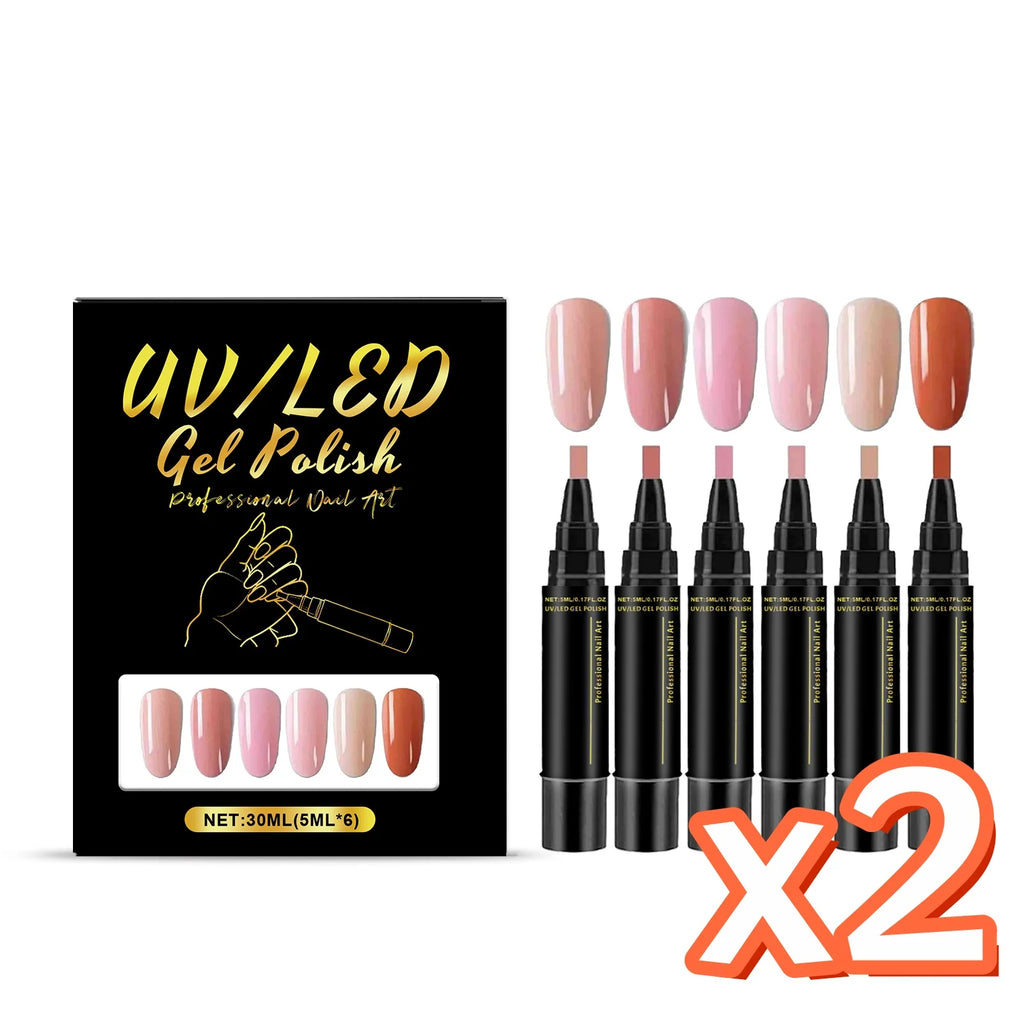 6 Color DIY Nail Art Pens High Pigment Quick Dry Free Draw Design Decorate Nails Safe Gentle Waterproof Nails Art Oil Pens Kit Oasis Select SET 2 x2PCS