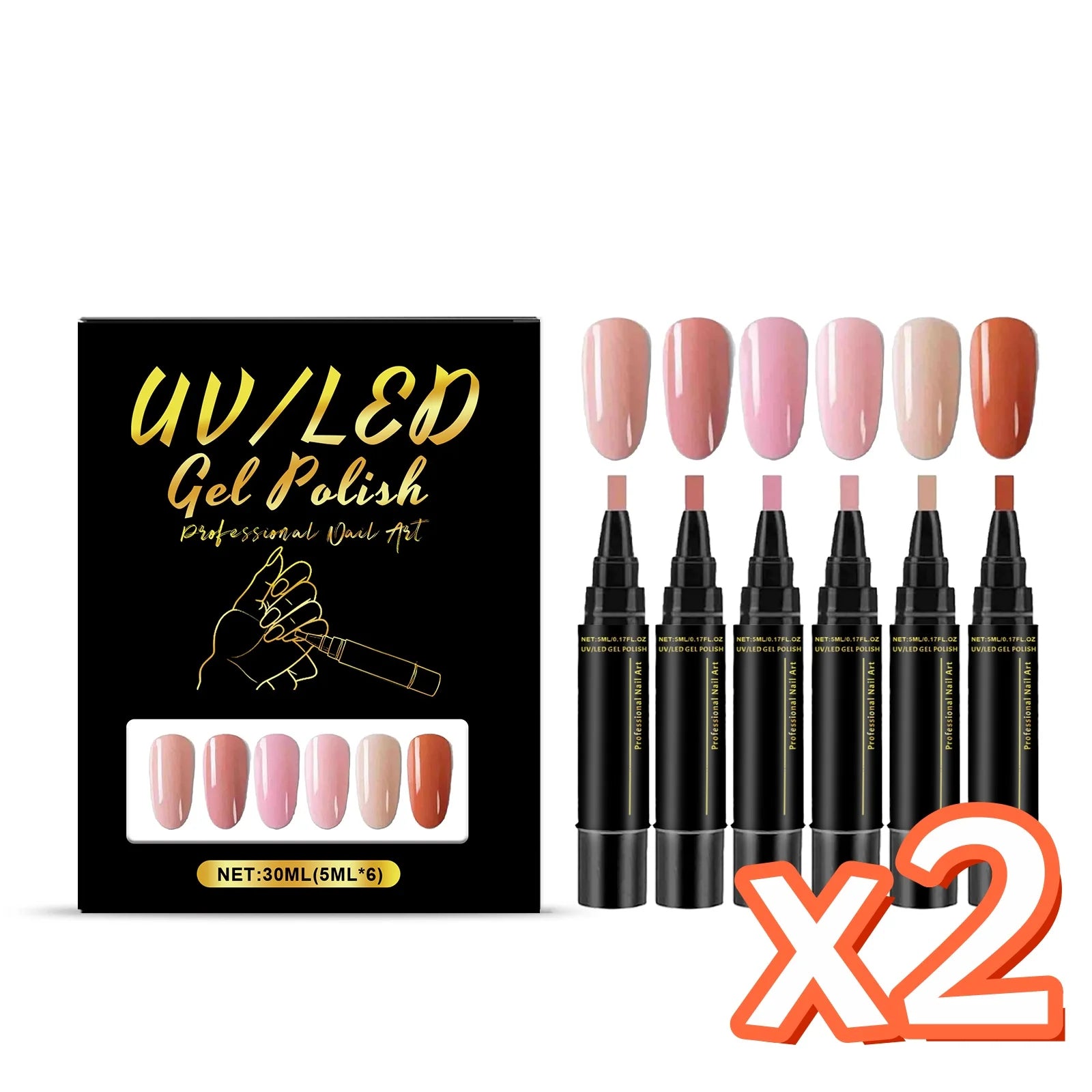 6 Color DIY Nail Art Pens High Pigment Quick Dry Free Draw Design Decorate Nails Safe Gentle Waterproof Nails Art Oil Pens Kit Oasis Select SET 2 x2PCS