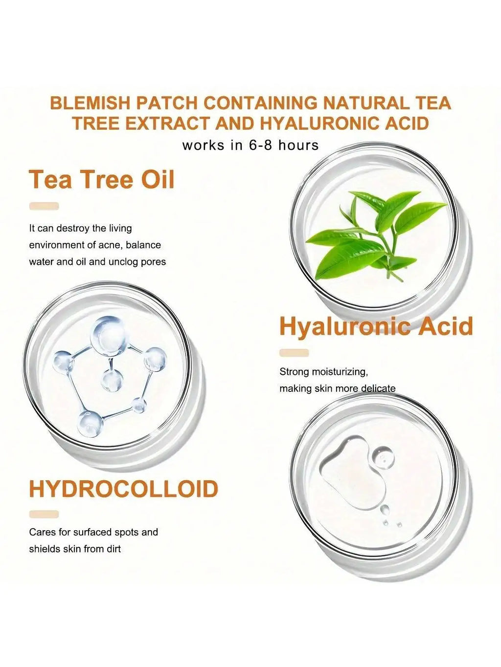 412 Acne Patch | Infused with Tea Tree Oil, suitable for acne and blemishes, suitable for all light beige skin tones Oasis Select