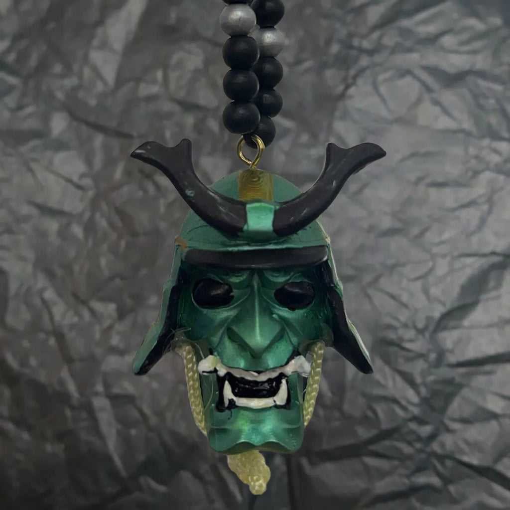 Samurai-Kabuto Helmet Hannya Japanese Oni Car Rear View Mirror Charm Japanese Ghosts Hanging Ornament Personalized Pendant Oasis Select G