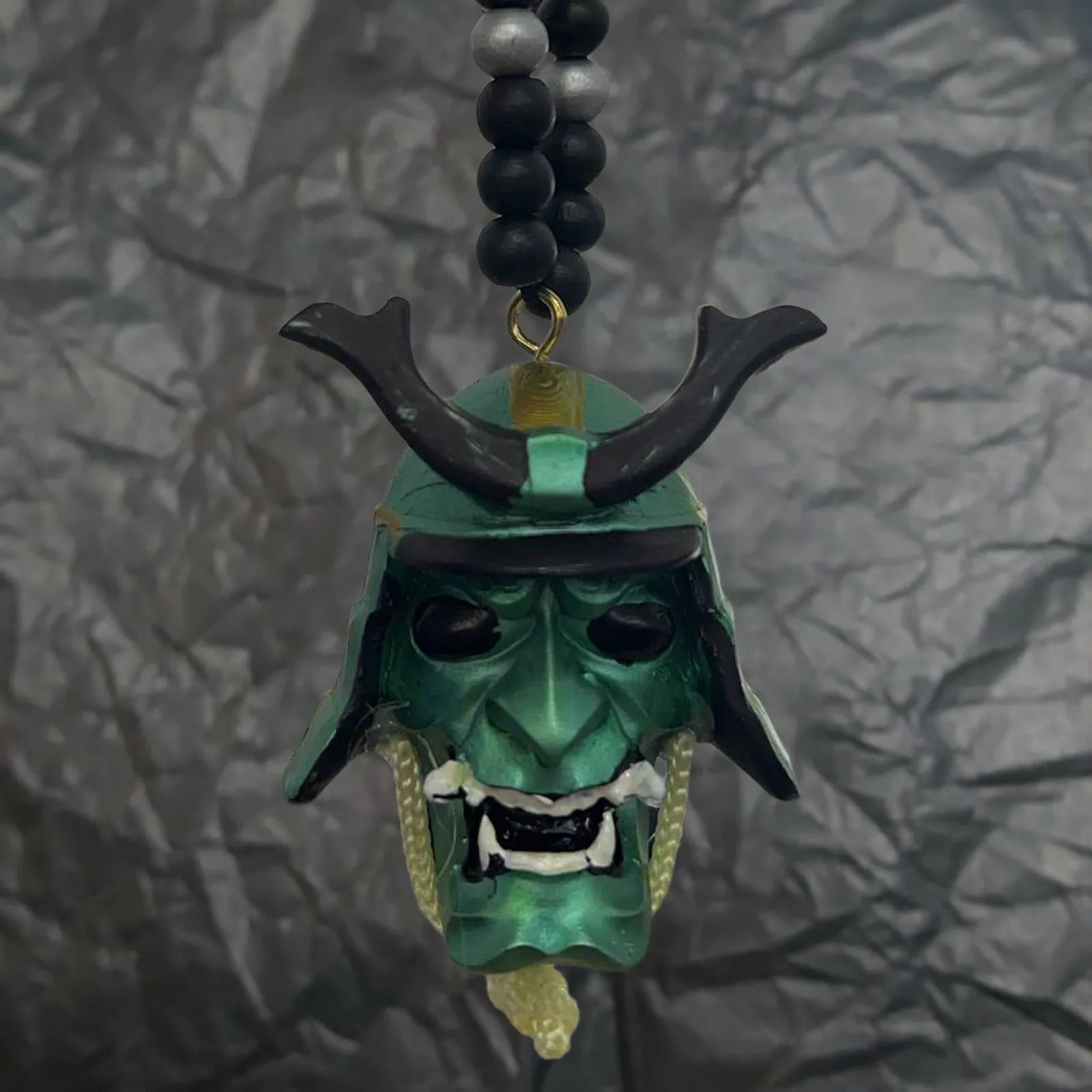 Samurai-Kabuto Helmet Hannya Japanese Oni Car Rear View Mirror Charm Japanese Ghosts Hanging Ornament Personalized Pendant Oasis Select G
