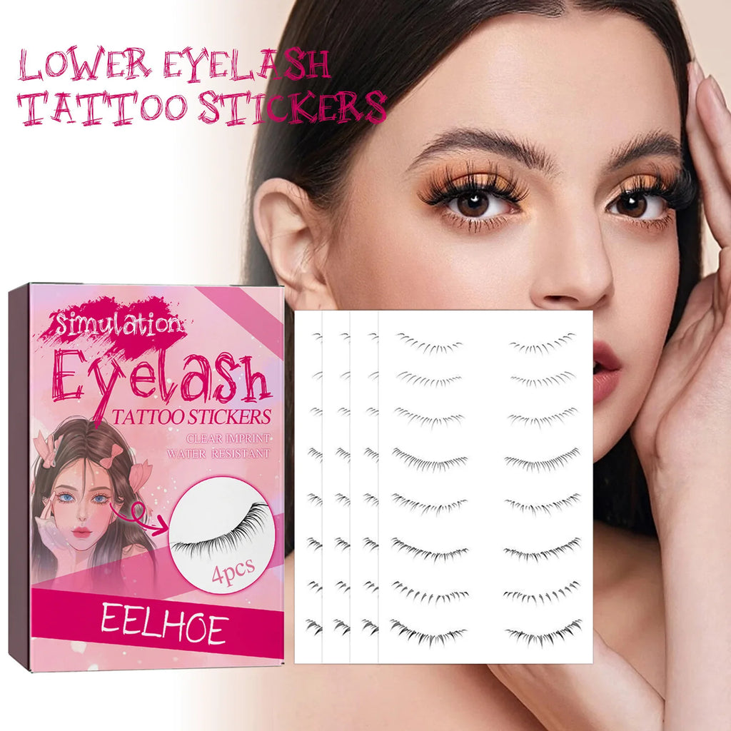 EELHOE Lower Eyelash Tattoo Stickers – 4pcs Fake Lashes False Eyelash Stickers Oasis Select