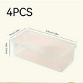 4 large transparent PP storage boxes with lids, used for storing office supplies, pencils, and crafts Oasis Select 4pcsQBH