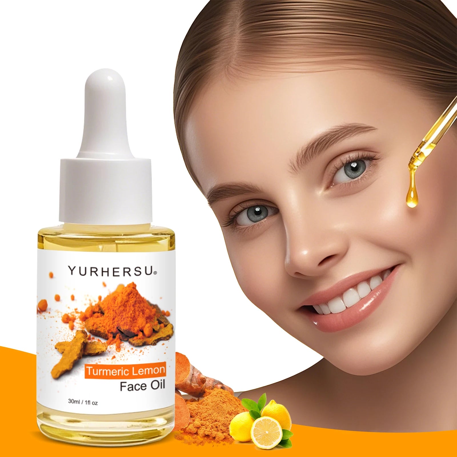YURHERSU Turmeric Lemon Revitalizing Face Oil 30ml Brightening Face Oil Oasis Select