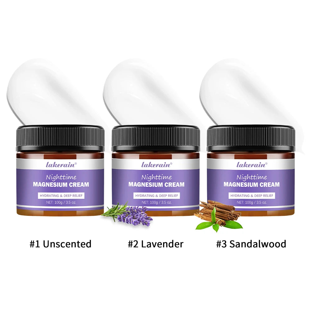 Magnesium Lotion Nighttime Magnesium Cream Lavender Legs Arms Chest Care Natural Aid for Deep Sleep Moisturizer After-sun repair Oasis Select 3pcs