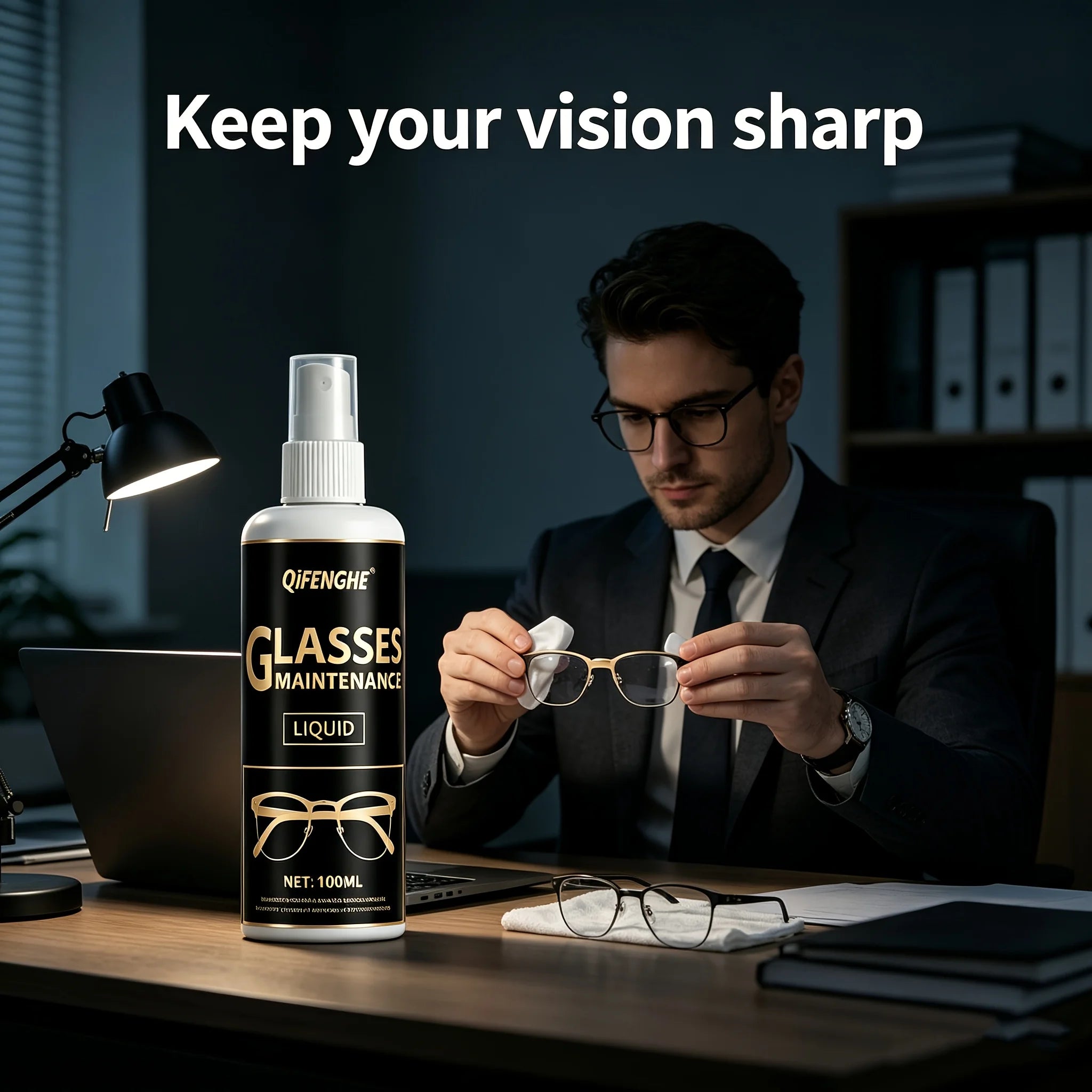 QiFENGHE Eyeglass Cleaner Spray 3.38oz – Lens & Screen Cleaner Lens Cleaning Spray Oasis Select