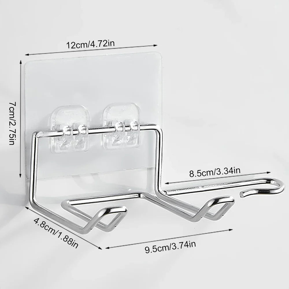 Hair Dryer Holder Rack Wall Mounted Hair Straightener Dryer Holders Bathroom Organizer Storage Rack Shelf Bathroom Accessories Oasis Select Clear
