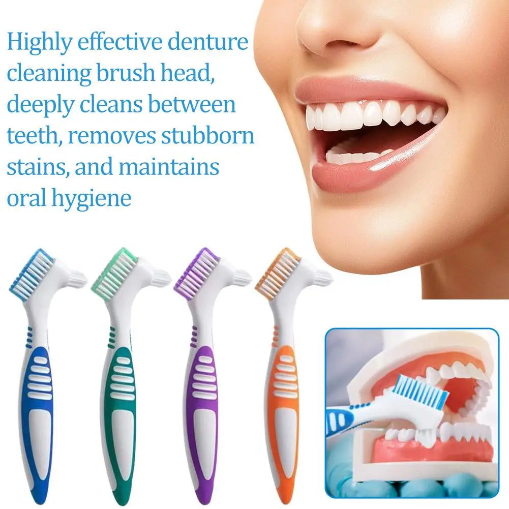Double Sided Denture Toothbrush Cleaning Brush Denture Brush Invisible Braces Orthodontic Retainer Descaling Brush 1Pc Oasis Select