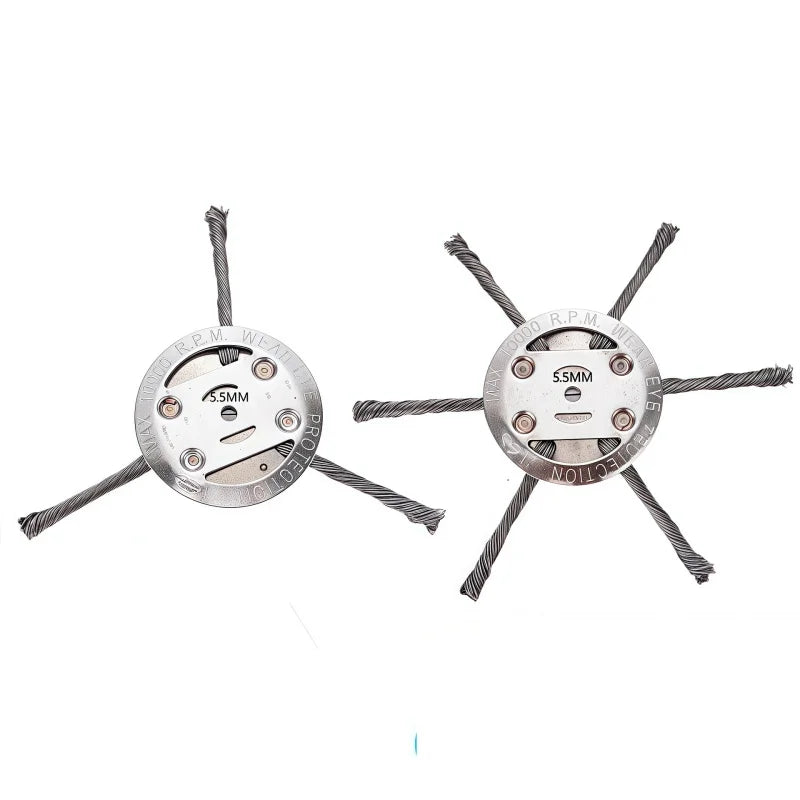 Weed Brush Head Steel Wire Wheel Grass Trimmer Head Removal Moss Rust Lawn Mower Grass Brush Disc Weed Brush Trimmer Heads Oasis Select