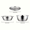 3-Piece Stainless Steel Multifunctional Strainer, and Mixing Bowl for Washing and Slicing Fruits, Vegetables Oasis Select silvery