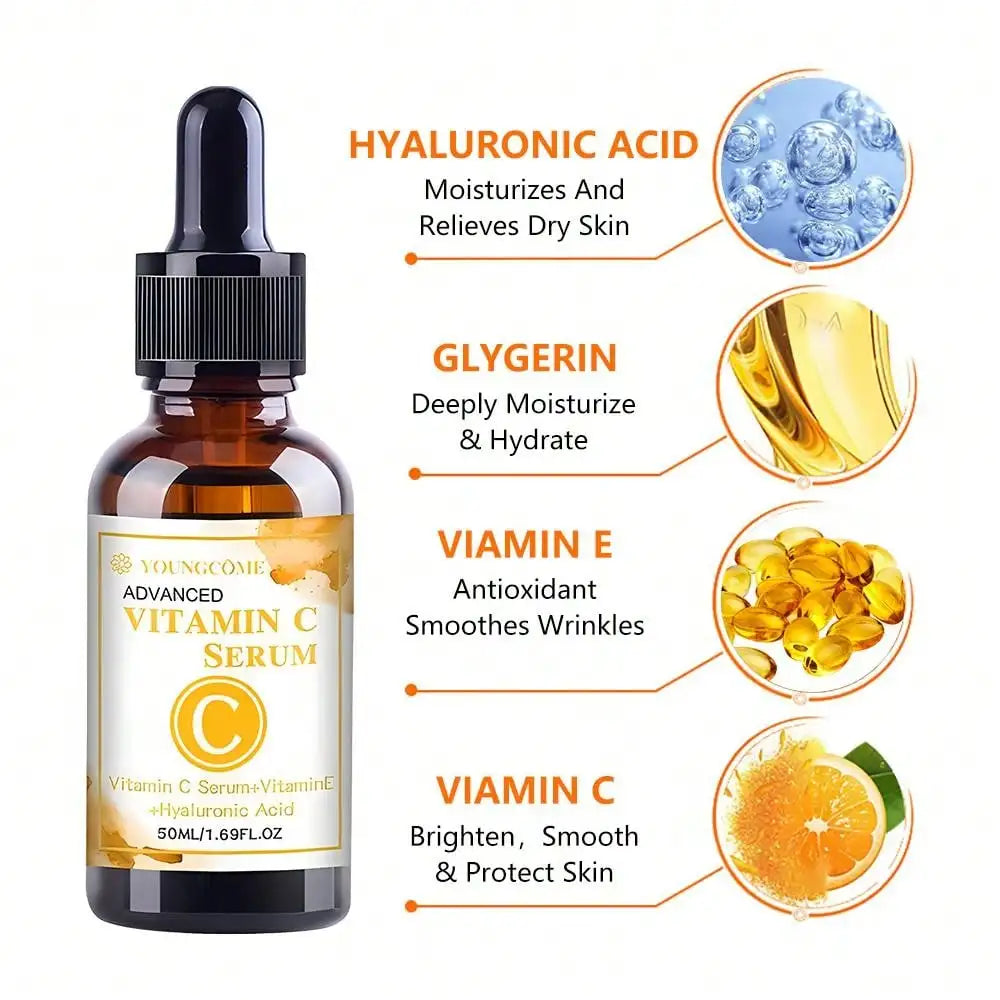 Vitamin C Serum Essence Moisturizing Brighten Wrinkle Remover Anti-aging Fades Spots Repair Fine Lines Facial Skin Care Tools Oasis Select